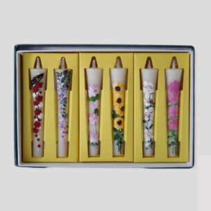 ３号和ろうそく６本セット四季の花のセットです。