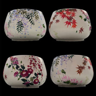 「お酒を愛した方へ、酒器に咲く四季の花」～ご依頼の絵ろうそく～